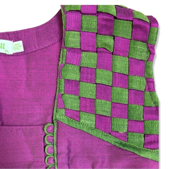 ⭐️QUILL Silk Floral Appliqué Artsy Tunic Top - Picture 4 of 7